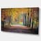 Designart - Wide Pathway in Yellow Fall Forest - Landscape Photography Canvas Print